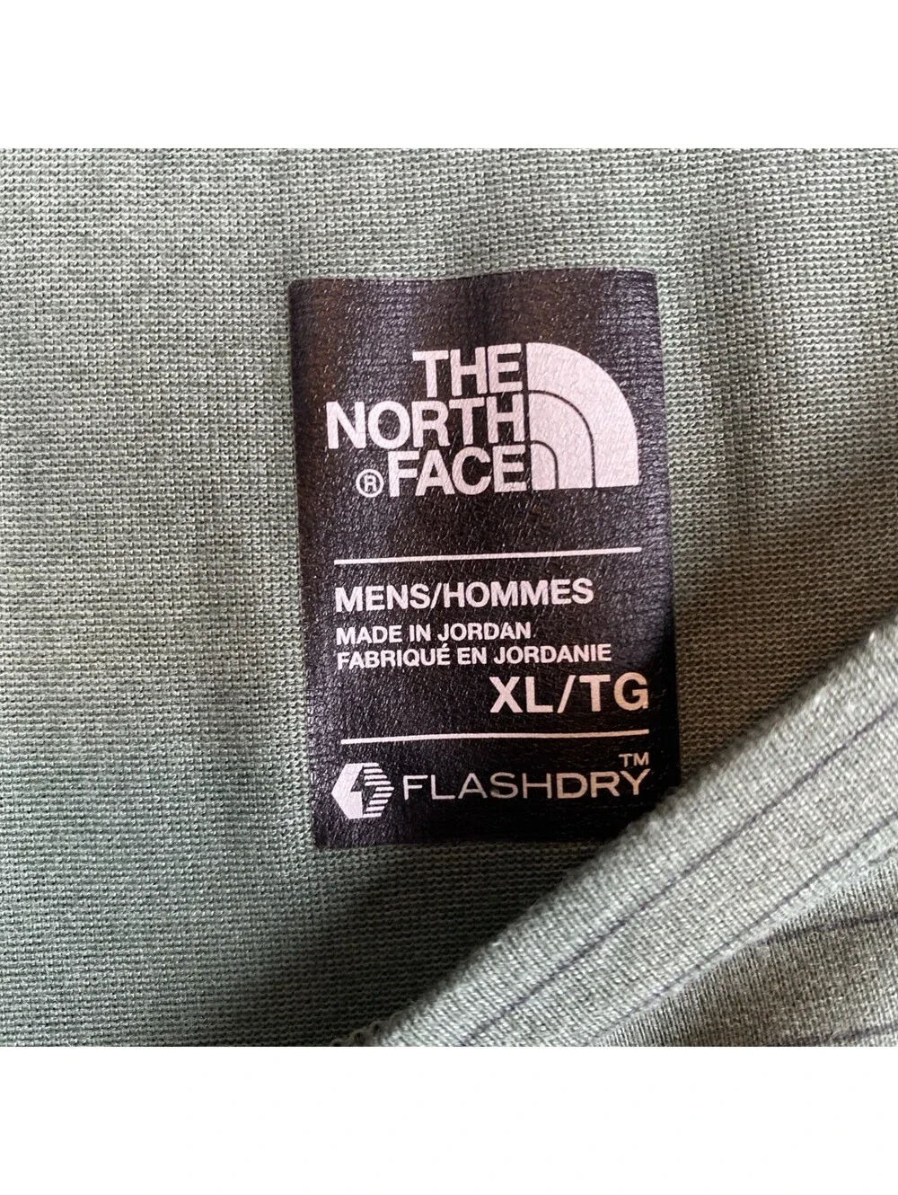 The North Face Men’s XL T Shirt Green/Black Horizontal Stripes Flashdry
